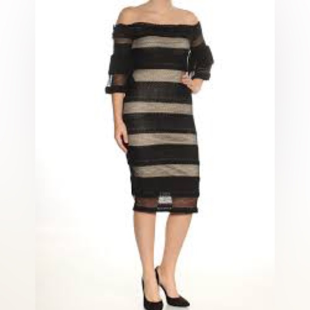 Rachel Roy black mesh dress